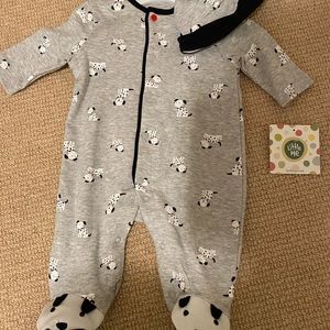 NWT Little Me Dalmatian Sleeper with Hat